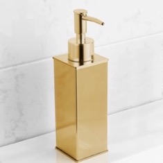 Soap Dispenser - Matte Gold, Stainless Steel, Modern, Square